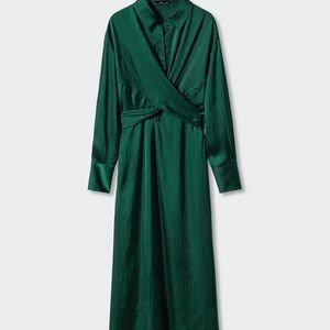 Mango Elegant Green Wrap Dress